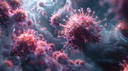 Poster - Detailed Microscopic View of Dangerous Viral and Bacterial Pathogens