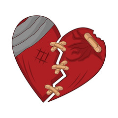 broken heart with bandage illustration