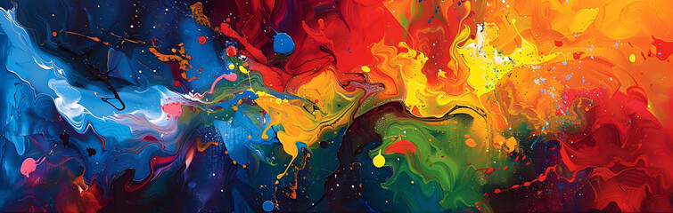 Fototapete - Explosive Cosmic Eruption of Vibrant Color and Energy