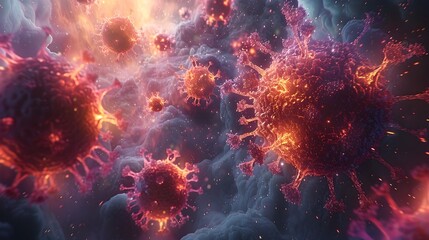 Poster - Fiery Cosmic Explosion in the Depths of the Universe An Intense Cosmic Spectacle
