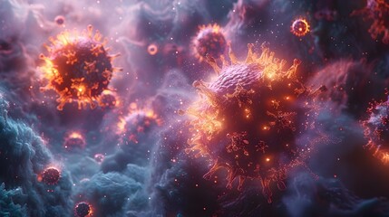 Poster - Fiery Cosmic Explosion of Dynamic Celestial Energies in Vivid Interstellar Inferno