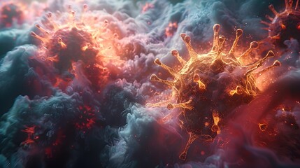 Poster - Intense Volcanic Eruption Spewing Fiery Lava and Scorching Flames into the Sky