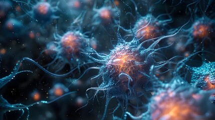 Poster - Intricate Neural Network Displaying Biological Complexity and Connectivity