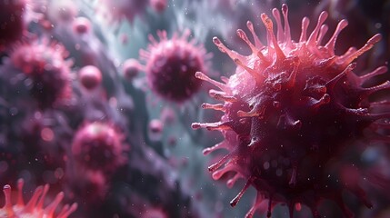 Fototapete - Magnified View of Intricate Microscopic Cellular Structure and Organic Patterns