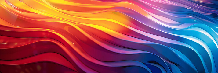 Leinwandbilder - Mesmerizing Abstract Fluid Motion and Vibrant Color Gradient Waves