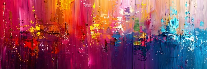 Aufkleber - Mesmerizing Abstract Painting Vibrant Expressionist Canvas with Kaleidoscopic Patterns and Prismatic Textures