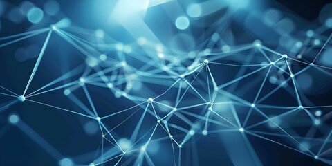 Fototapete - blue background with lines and dots