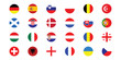 © ikonisto - Euro 2024, Flat flags of euro 2024, flags of 24 participating countries in euro 2024