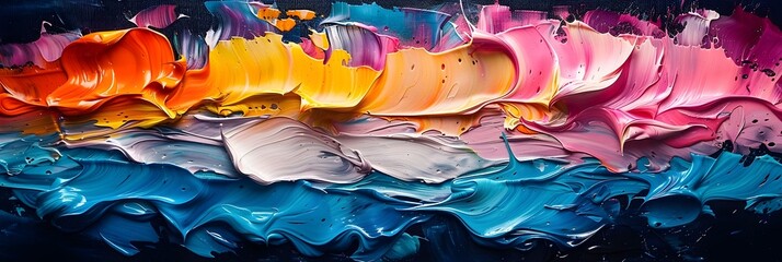 Wall Mural - Mesmerizing Fluid Chromatic Waves of Surreal Digital Artwork
