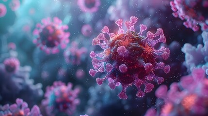 Poster - Microscopic View of COVID 19 Coronavirus Structure Outbreak Concept