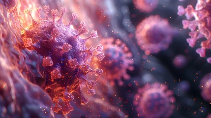 Aufkleber - Microscopic Viral Infection Outbreak Conceptual Coronavirus COVID 19 Pandemic