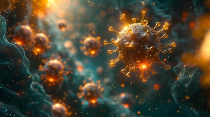 Aufkleber - Microscopic Viral Outbreak Causing Global Health Emergency and Uncertainty