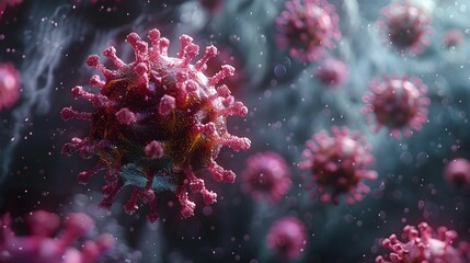 Aufkleber - Microscopic Viral Outbreak Pandemic Microorganism Causing Global Health Crisis
