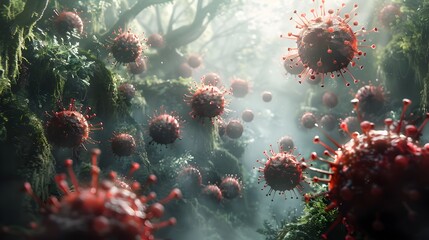 Aufkleber - Microscopic Viral Outbreak Threatening Global Health and Safety