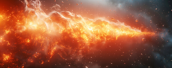 Wall Mural - giant explosion outer space, combustion in space