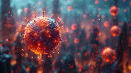 Aufkleber - Microscopic Viral Threat Navigating the Pandemic Landscape