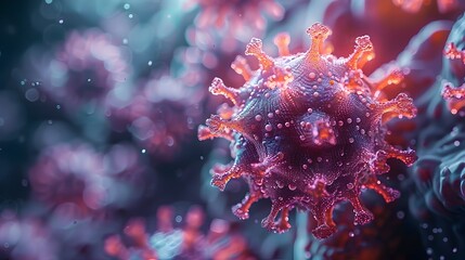 Aufkleber - Microscopic Virus Particle During Pandemic Outbreak Conceptual
