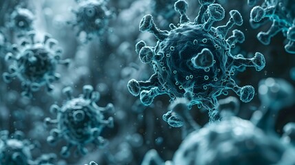 Aufkleber - Microscopic Visualization of Dangerous Viral Outbreak Causing Global Health Crisis