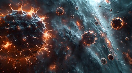 Aufkleber - Spectacular Cosmic Explosion Lighting Up the Vast Vibrant Space Galaxy