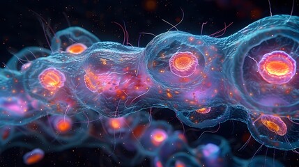 Poster - Vibrant and Dynamic Microscopic Cellular Structures Showcase Scientific and Discovery