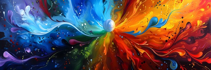 Poster - Vibrant Cosmic Explosion of Prismatic Energy and Fluid Dynamism
