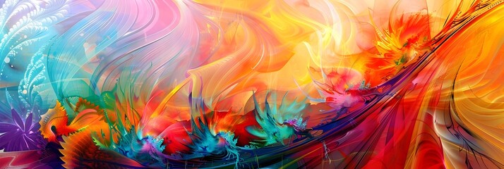 Poster - Vibrant Explosion of Color and Energy A Captivating Abstract Artwork Bursting with Imagination and Transformative Potential