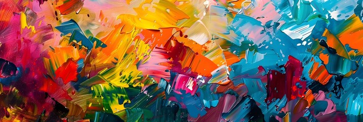 Poster - Vibrant Expressionistic Painting with Bold Brushstrokes and Captivating Color Palette