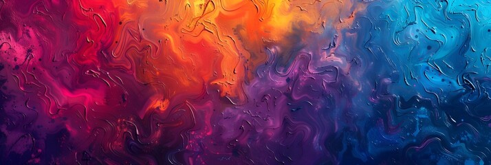 Aufkleber - Vivid Eruption of Vibrant Colors and Flowing Textures Captivating Abstract Acrylic Painting