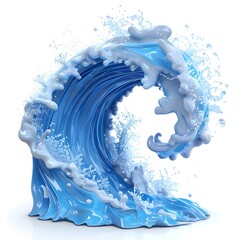 Poster - Powerful Surging Cartoon Ocean Wave Splash 3D Motion Design