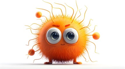 Poster - Colorful Whimsical 3D Clay Cartoon Energy Creature Figurine with Playful Expression