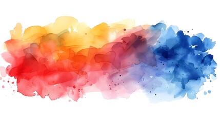 Poster - Vibrant Watercolor Abstract Painting on Isolated White Background