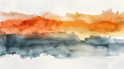 Poster - Ethereal Watercolor Landscape with Minimal and Calming Aesthetics