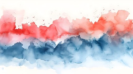 Poster - Soft Watercolor Brushstrokes Create Serene and Evocative Landscape Composition on Aged Paper with Minimal and Calming Aesthetics