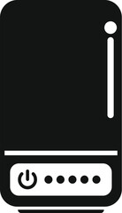 Poster - Vector illustration icon of a pc tower in a simplistic black and white design