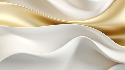 Wall Mural - white and gold waves background
