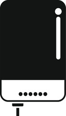 Poster - Vector illustration of a black external hard drive icon, suitable for techthemed designs
