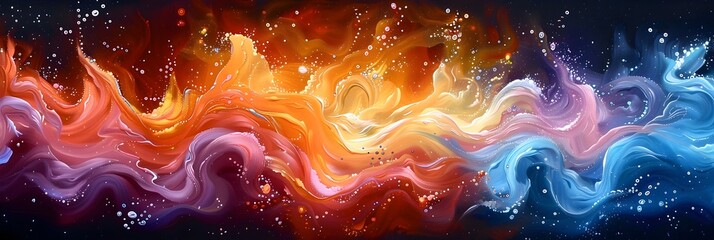 Aufkleber - Captivating Cosmic Swirls of Vibrant Celestial Colors in a Sublime Galactic Panorama