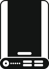 Canvas Print - Contemporary vector illustration of a sleek, modern smartphone icon in black and white, representing the latest technology and communication device, perfect for web, app, and multimedia use