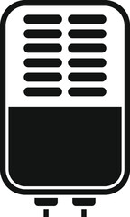Poster - Simplified illustration of a vintage microphone icon in black and white