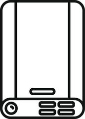 Poster - Minimalistic modern smartphone line icon in simple black and white, perfect for web design and app interface