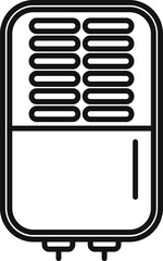 Poster - minimalist black and white air conditioner icon in vector line art design for modern climate control