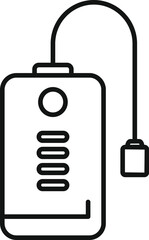 Sticker - Vector line illustration of a blood bag with a tube, representing medical transfusion