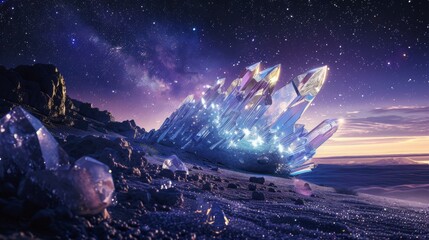 Wall Mural - A mountain with a crystal structure on top