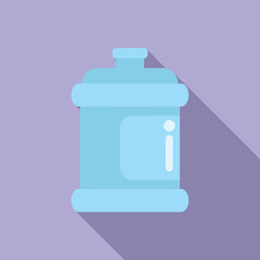 Poster - Flat design icon of a light blue canister with the information symbol, casting a soft shadow