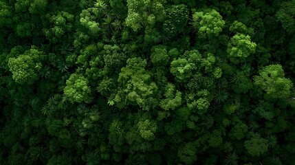 Aufkleber - Aerial top view forest tree Rainforest ecosystem and healthy environment concept and background Texture of green tree forest view from above : Generative AI