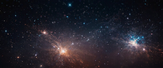Wall Mural - Abstract light magic luxury background with stars cosmos on the black background