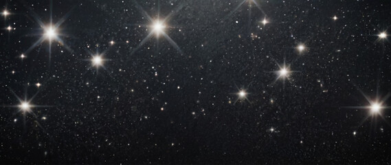 Wall Mural - Abstract light magic luxury background with stars cosmos on the black background