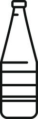 Poster - Black and white vector illustration of a classic soda bottle in line art style