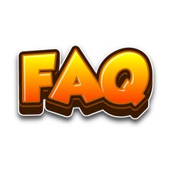 Sticker - 3D FAQ on white background