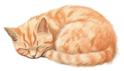 Wall Mural - PNG Cat sleeping drawing animal mammal. AI generated Image by rawpixel.